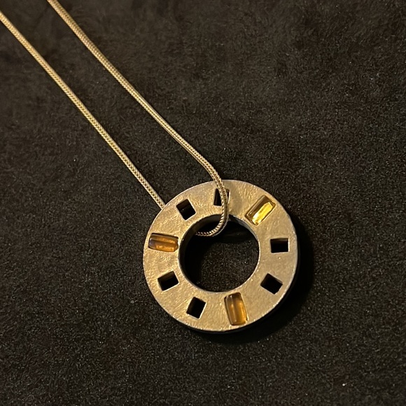 Designer Givenchy Gold Crystal Coin Long Necklace - Picture 2 of 10